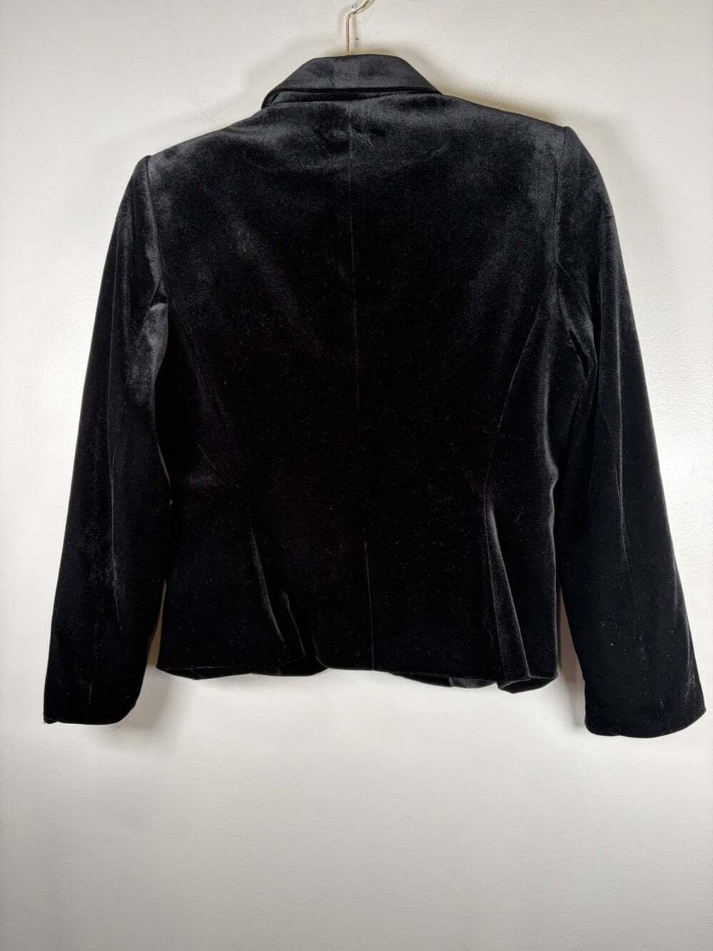 Calvin Klein Black Velvet Blazer Womens Size 10 Petite Suit Jacket Work - Picture 8 of 8